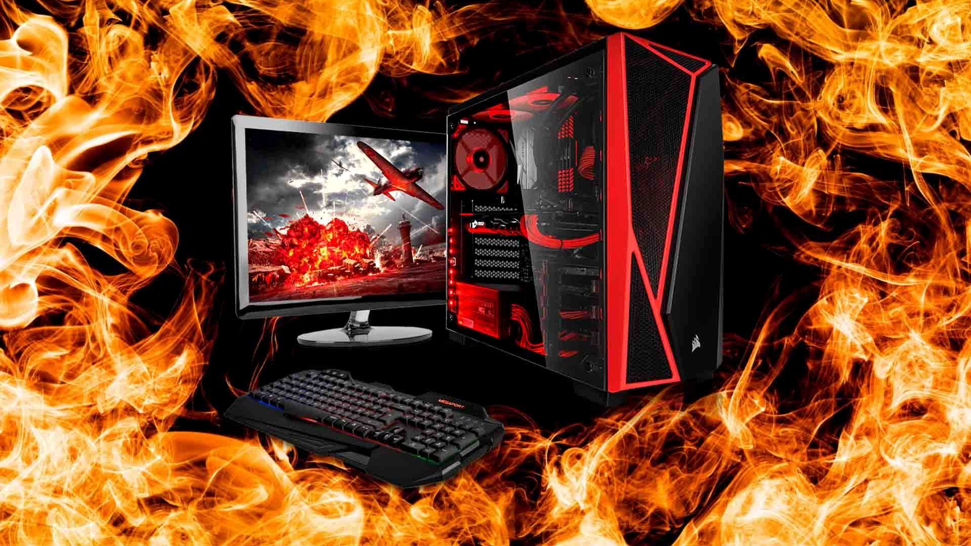 Gaming PC in fire